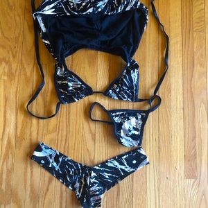 Handmade 3 piece scrunched butt bikini